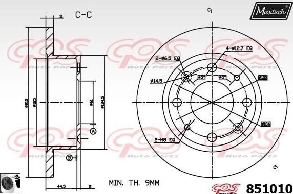 Maxtech 857065 - Гальмівний диск autozip.com.ua