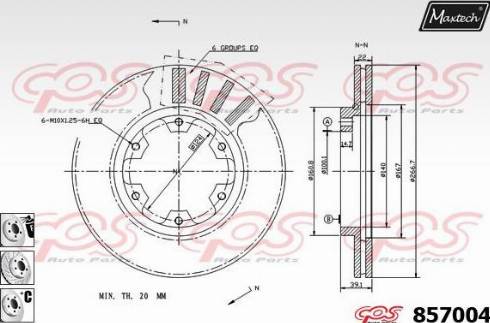 Maxtech 857004.6980 - Гальмівний диск autozip.com.ua