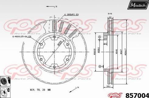 Maxtech 857004.6060 - Гальмівний диск autozip.com.ua