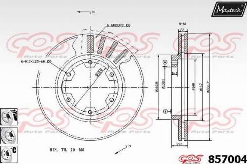 Maxtech 857004.6880 - Гальмівний диск autozip.com.ua