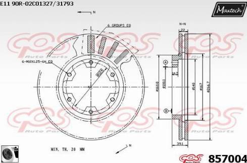 Maxtech 857004.0060 - Гальмівний диск autozip.com.ua