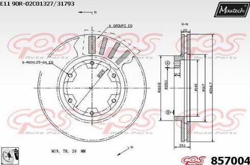 Maxtech 857004.0080 - Гальмівний диск autozip.com.ua