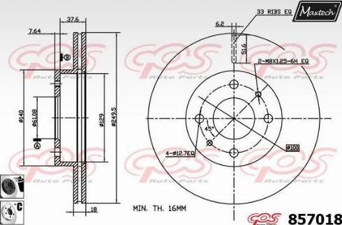 Maxtech 857018.6060 - Гальмівний диск autozip.com.ua