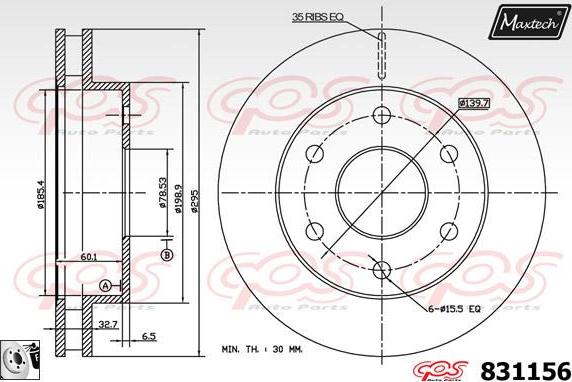 Maxtech 857018 - Гальмівний диск autozip.com.ua