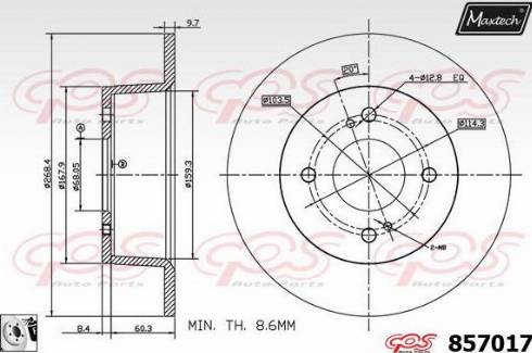 Maxtech 857017.0080 - Гальмівний диск autozip.com.ua