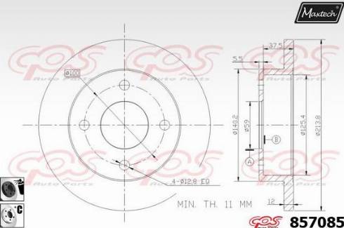 Maxtech 857085.6060 - Гальмівний диск autozip.com.ua