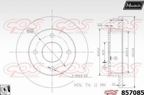 Maxtech 857085.0080 - Гальмівний диск autozip.com.ua