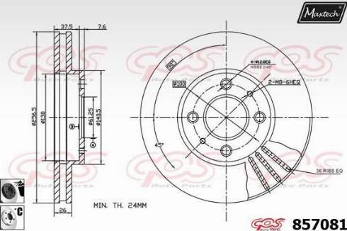 Maxtech 857081.6060 - Гальмівний диск autozip.com.ua