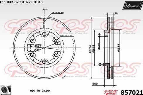 Maxtech 857021.0060 - Гальмівний диск autozip.com.ua