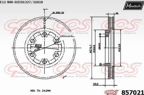 Maxtech 857021.0000 - Гальмівний диск autozip.com.ua