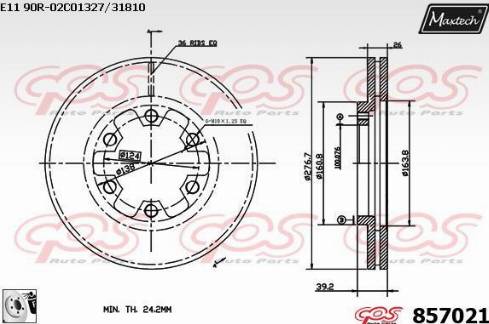 Maxtech 857021.0080 - Гальмівний диск autozip.com.ua