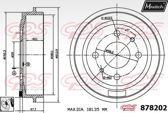 Maxtech 857021 - Гальмівний диск autozip.com.ua