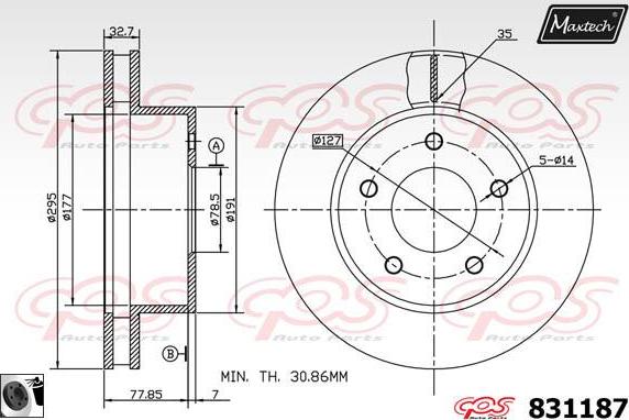 Maxtech 857022 - Гальмівний диск autozip.com.ua