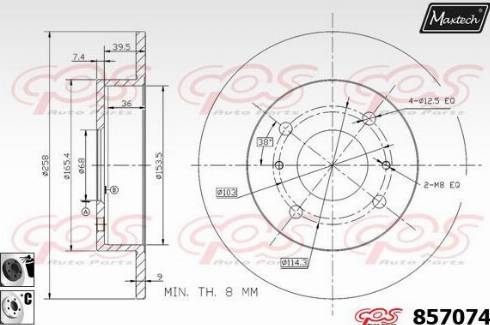 Maxtech 857074.6060 - Гальмівний диск autozip.com.ua