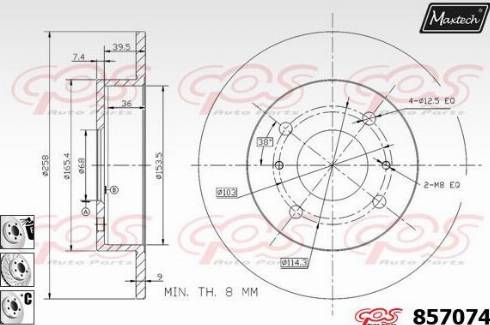 Maxtech 857074.6880 - Гальмівний диск autozip.com.ua