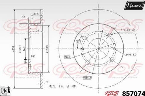 Maxtech 857074.0080 - Гальмівний диск autozip.com.ua