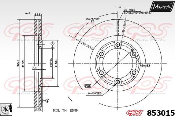 Maxtech 857074 - Гальмівний диск autozip.com.ua