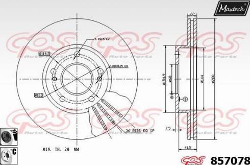 Maxtech 857078.6060 - Гальмівний диск autozip.com.ua