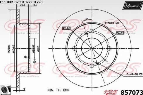 Maxtech 857073.0060 - Гальмівний диск autozip.com.ua