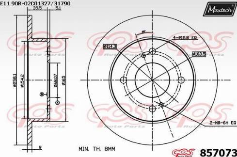 Maxtech 857073.0000 - Гальмівний диск autozip.com.ua