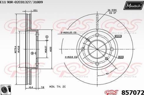 Maxtech 857072.0060 - Гальмівний диск autozip.com.ua