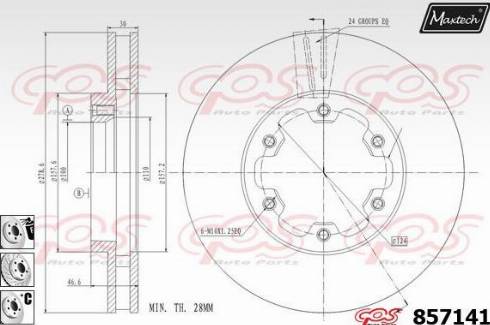 Maxtech 857141.6980 - Гальмівний диск autozip.com.ua