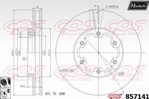 Maxtech 857141.6060 - Гальмівний диск autozip.com.ua