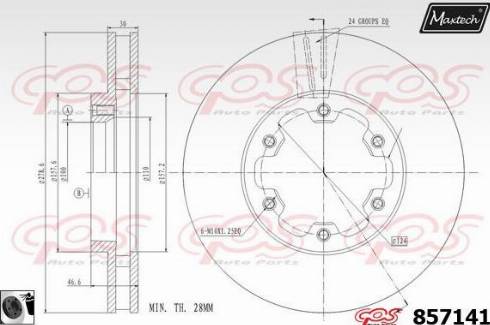 Maxtech 857141.0060 - Гальмівний диск autozip.com.ua