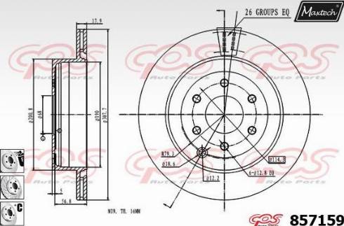 Maxtech 857159.6980 - Гальмівний диск autozip.com.ua