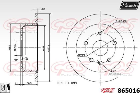 Maxtech 857150 - Гальмівний диск autozip.com.ua