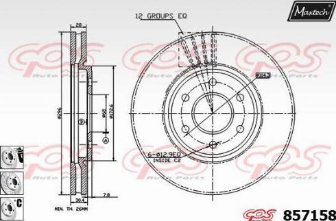 Maxtech 857158.6880 - Гальмівний диск autozip.com.ua