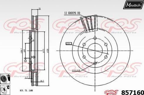 Maxtech 857160.6060 - Гальмівний диск autozip.com.ua