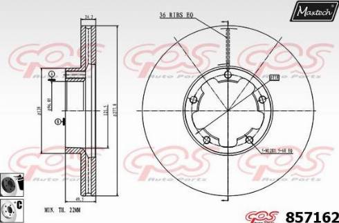 Maxtech 857162.6060 - Гальмівний диск autozip.com.ua