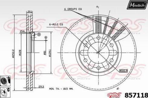 Maxtech 857118.6060 - Гальмівний диск autozip.com.ua