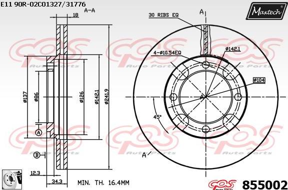 Maxtech 857113 - Гальмівний диск autozip.com.ua