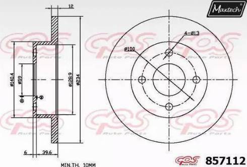 Maxtech 857112.6060 - Гальмівний диск autozip.com.ua