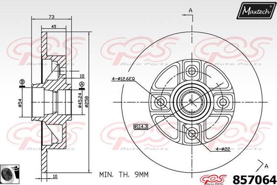 Maxtech 857112 - Гальмівний диск autozip.com.ua