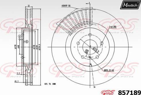 Maxtech 857189.0000 - Гальмівний диск autozip.com.ua