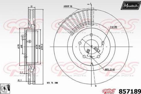 Maxtech 857189.0080 - Гальмівний диск autozip.com.ua