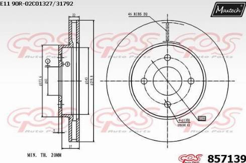 Maxtech 857139.0000 - Гальмівний диск autozip.com.ua