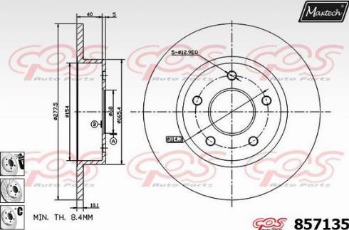 Maxtech 857135.6980 - Гальмівний диск autozip.com.ua