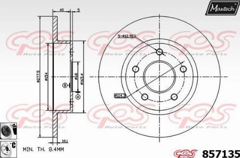 Maxtech 857135.6060 - Гальмівний диск autozip.com.ua