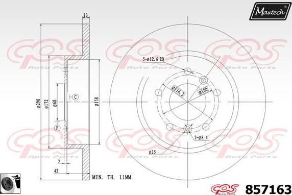 Maxtech 857130 - Гальмівний диск autozip.com.ua