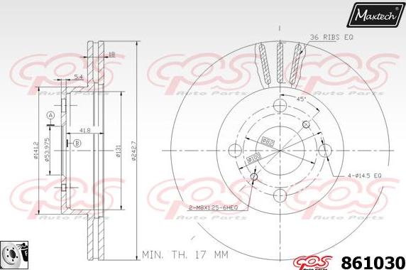 Maxtech 857131 - Гальмівний диск autozip.com.ua