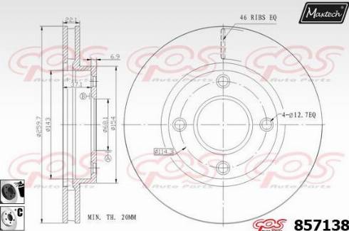 Maxtech 857138.6060 - Гальмівний диск autozip.com.ua