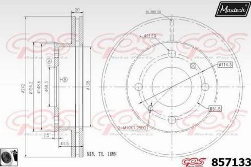 Maxtech 857133.0060 - Гальмівний диск autozip.com.ua