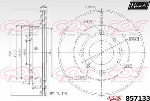 Maxtech 857133.0000 - Гальмівний диск autozip.com.ua