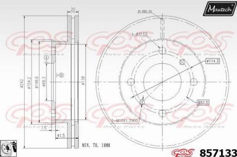 Maxtech 857133.0080 - Гальмівний диск autozip.com.ua