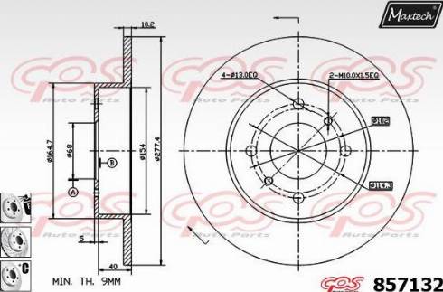 Maxtech 857132.6980 - Гальмівний диск autozip.com.ua