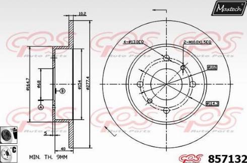 Maxtech 857132.6060 - Гальмівний диск autozip.com.ua